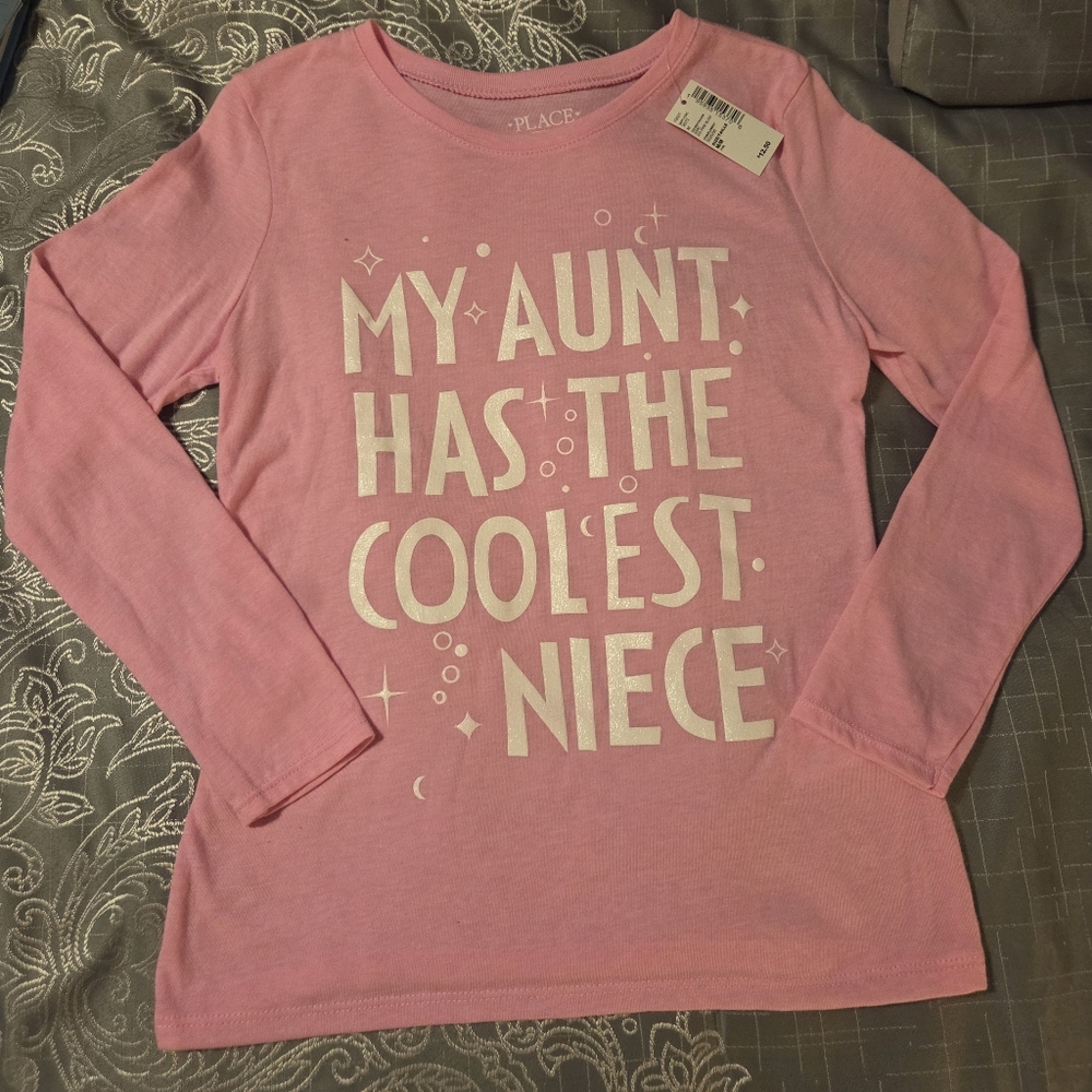 Girls' Pink 'My Aunt Has The Coolest Niece' Long-Sleeve Tee